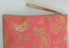 Load image into Gallery viewer, Coral Paisley Wristlet