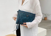 Load image into Gallery viewer, Blue Steel Wristlet