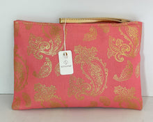 Load image into Gallery viewer, Coral Paisley Wristlet