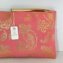Load image into Gallery viewer, Coral Paisley Wristlet