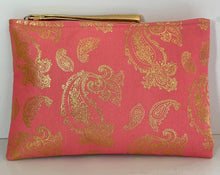Load image into Gallery viewer, Coral Paisley Wristlet