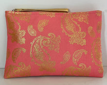 Load image into Gallery viewer, Coral Paisley Wristlet