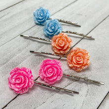 Load image into Gallery viewer, Crackle Rose Bobby-pins Set