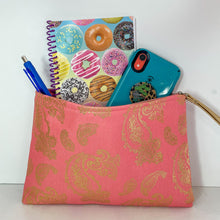 Load image into Gallery viewer, Coral Paisley Wristlet