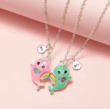 Load image into Gallery viewer, Narwhal BFF Necklaces
