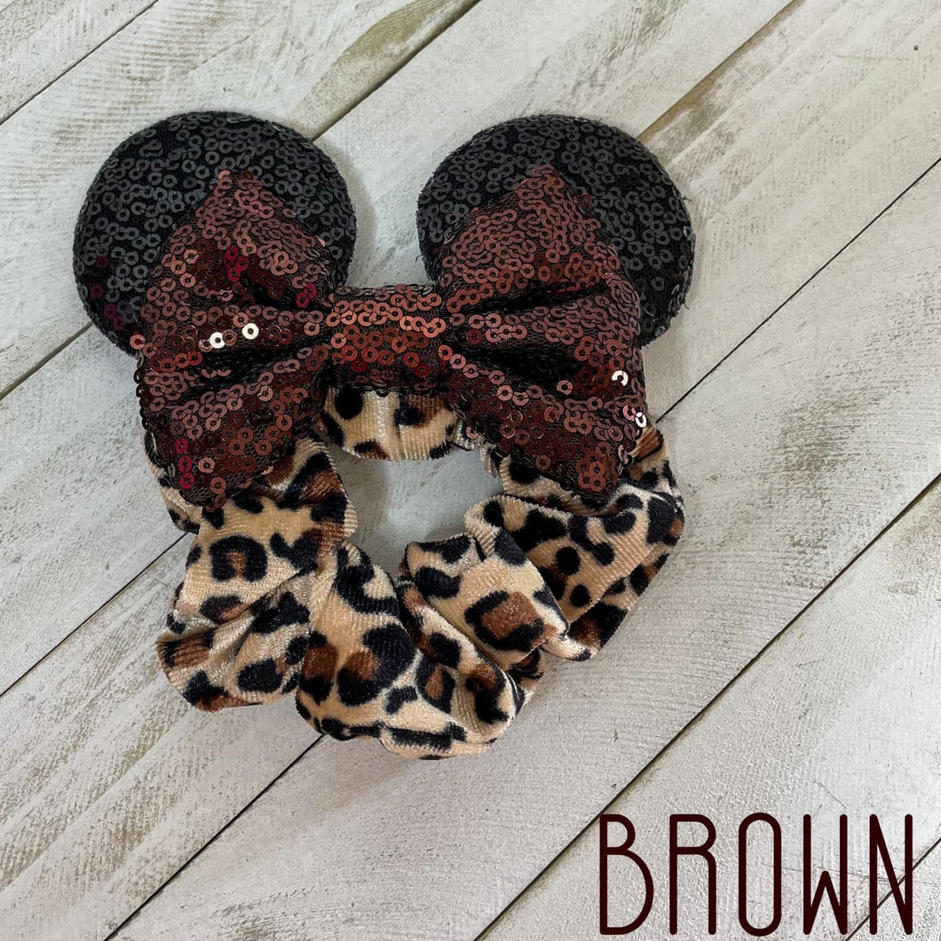 Minnie Leopard Scrunchie